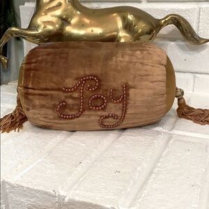 Gold velour Decorative pillow
